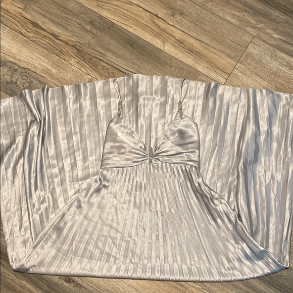 Sleep On It Other - Elegant Sleep Silver Pleated Dress